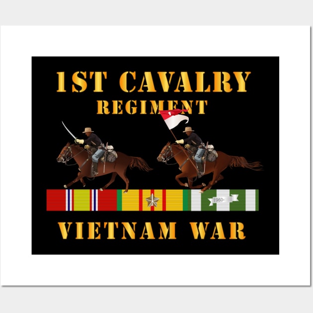 1st Cavalry Regiment - Vietnam War wt 2 Cav Riders and VN SVC X300 Wall Art by twix123844